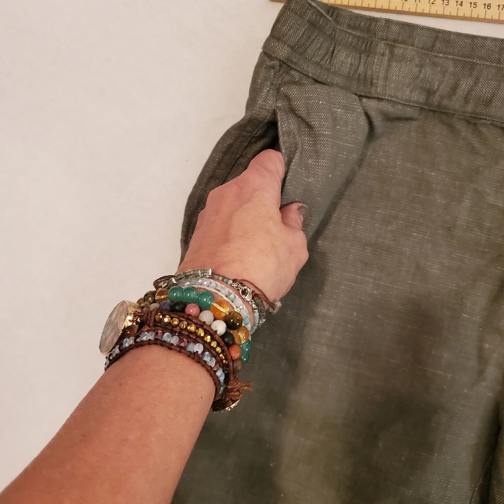 GOOD MAN BRAND‎ Army Green Linen Blend Flat Front Chino Shorts Men's Size L
